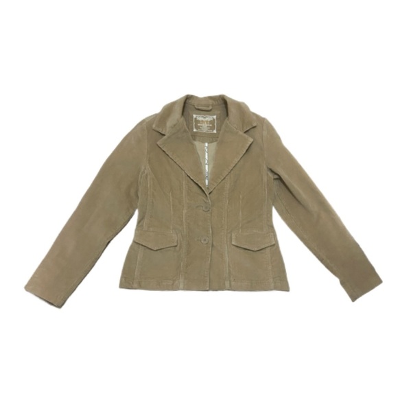 90’s Women's Tan Corduroy Cotton Jacket Coat - Picture 1 of 6